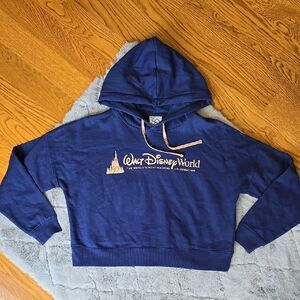 Disney World 50th Blue Cropped Hoodie, Womens Extra Small, Great Condition